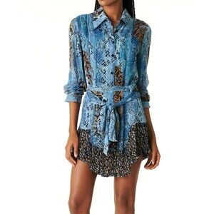 Alberto Makali Dress Women S Layer Ruffle Animal Flare Core Cruise milano paris